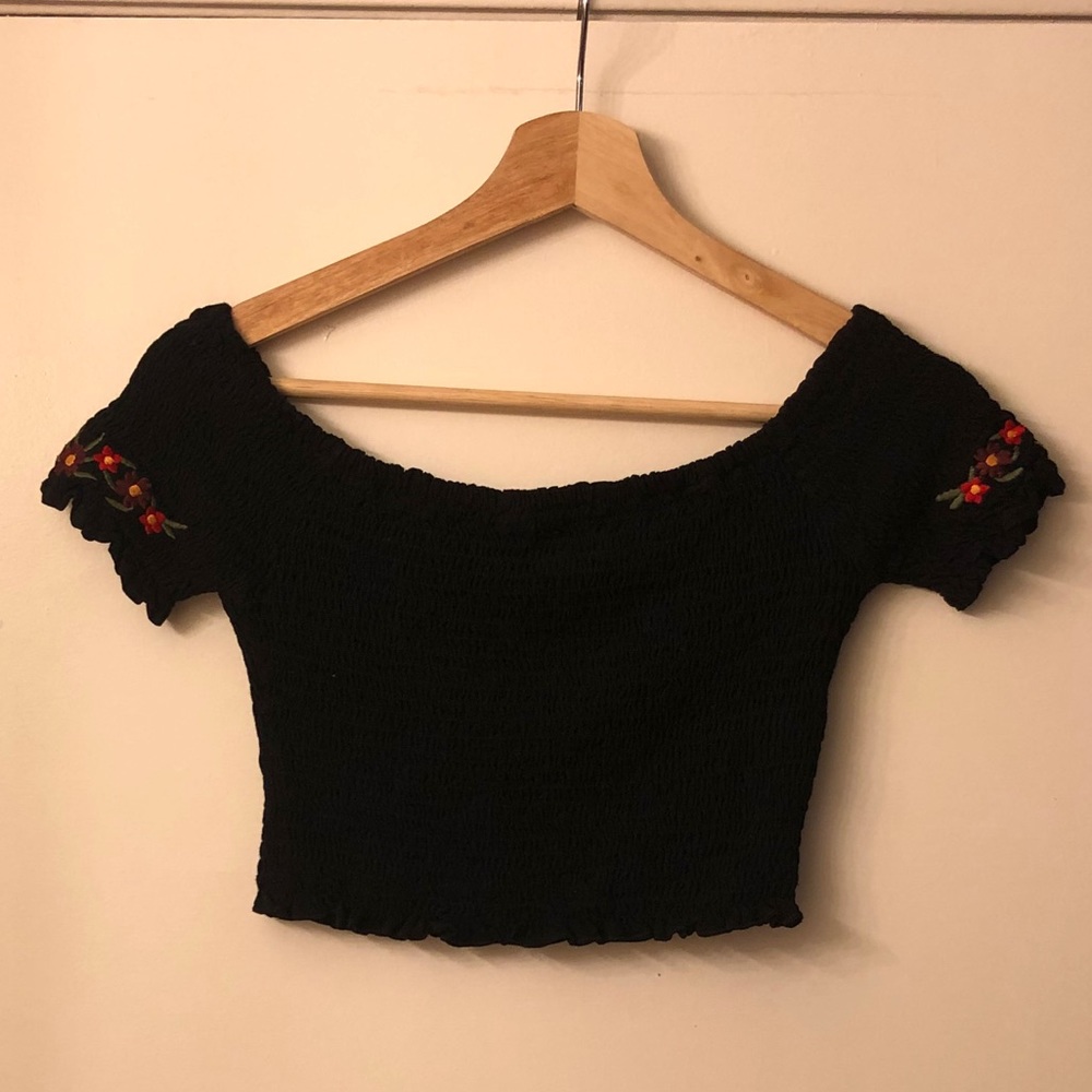 LA Hearts Black Crop Top